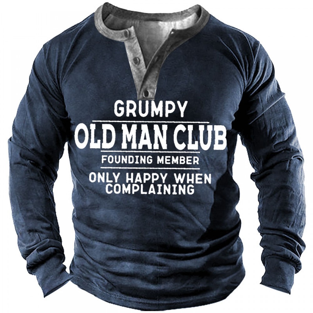 Old Man Club Men's Henley Shirt